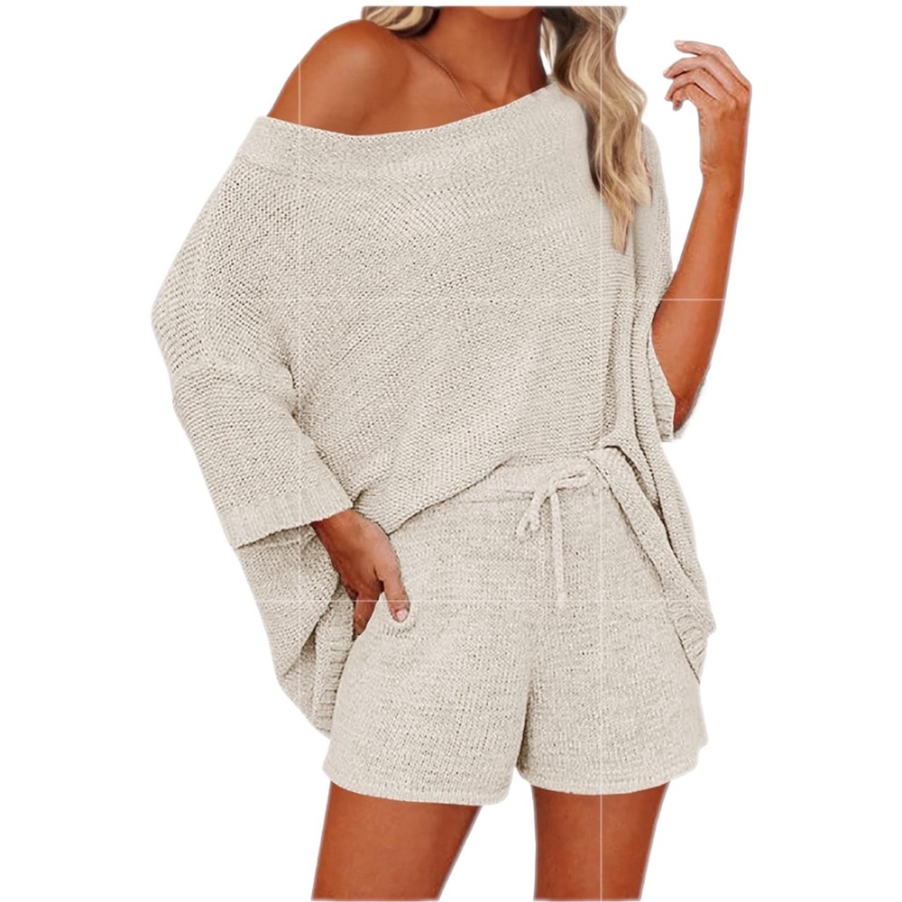 NWOT 2 Piece Lounge Set Lightweight Knit Matching Top & Shorts Size S